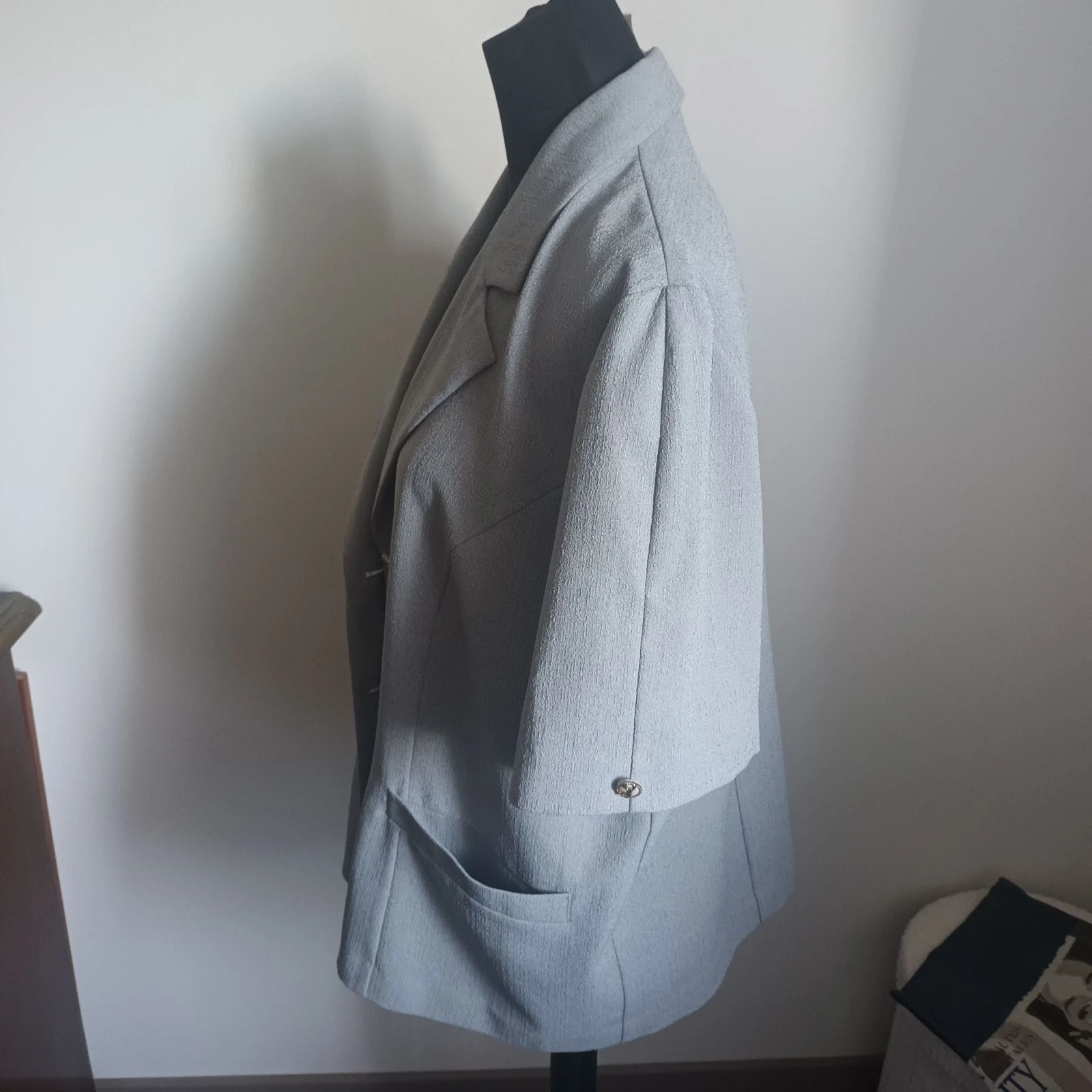 Pastel grijze blauwe blazer maat 52 – photo 7